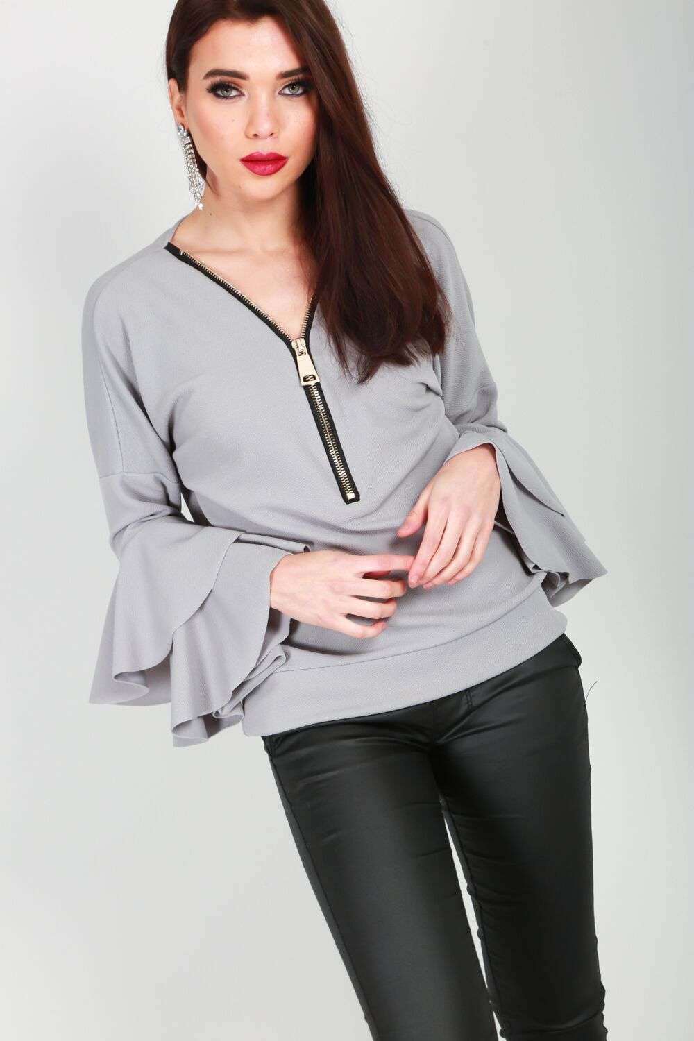 Kimmy Tiered Frill Sleeve Top - bejealous-com