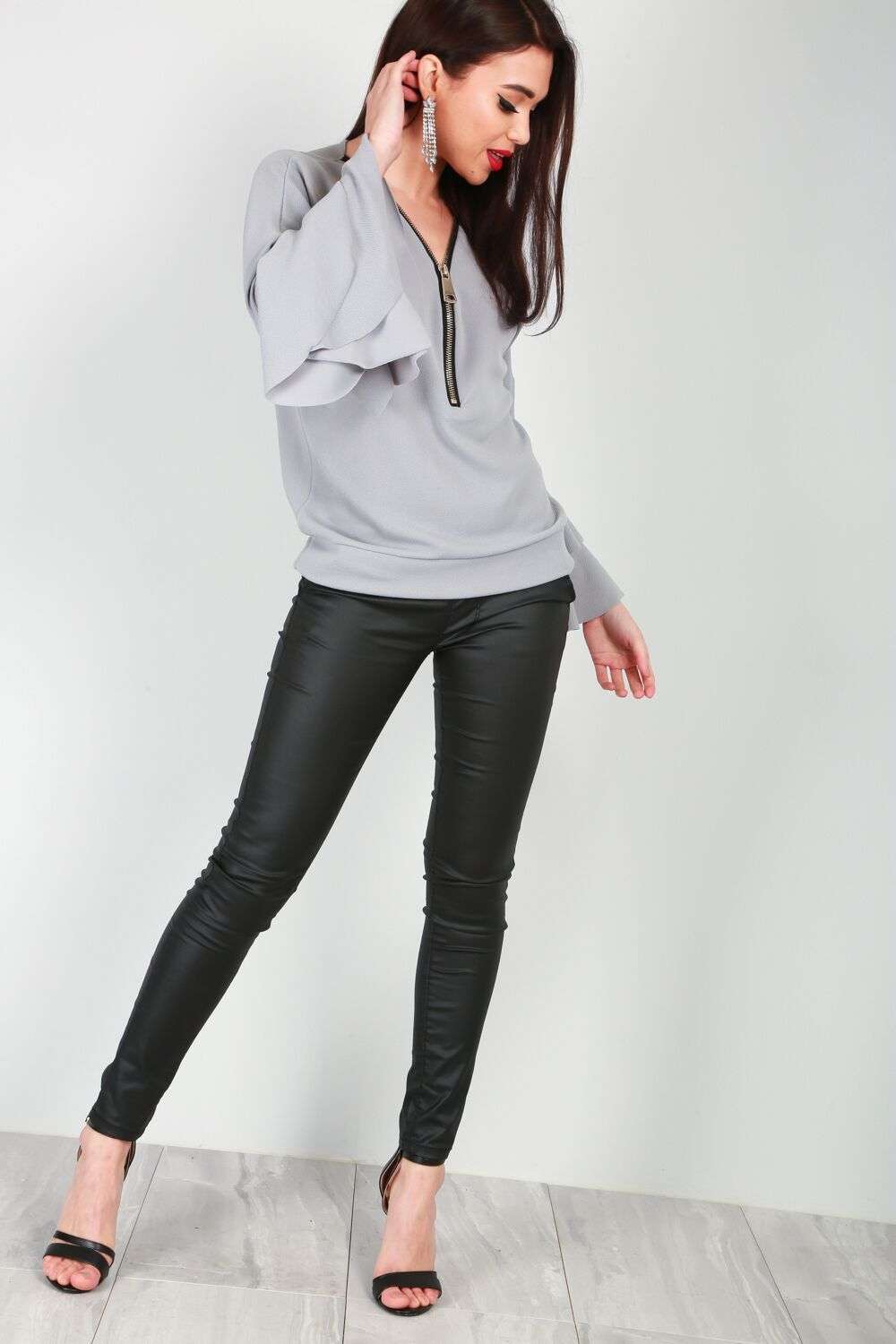 Kimmy Tiered Frill Sleeve Top - bejealous-com