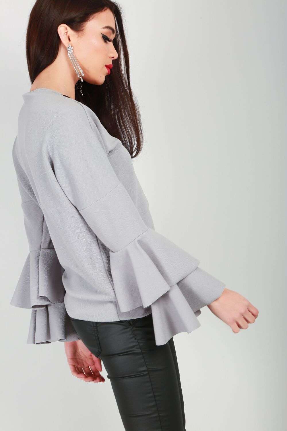 Kimmy Tiered Frill Sleeve Top - bejealous-com