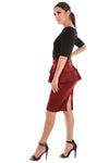 Kira High Waist Peplum Frill Midi Skirt - bejealous-com