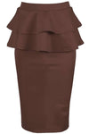 Kira High Waist Peplum Frill Midi Skirt - bejealous-com