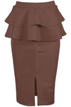 Kira High Waist Peplum Frill Midi Skirt - bejealous-com