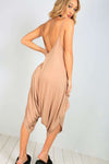 Kittie Floral Embroidered Draped Harem Jumpsuit - bejealous-com