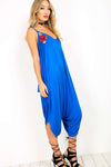 Kittie Floral Embroidered Draped Harem Jumpsuit - bejealous-com