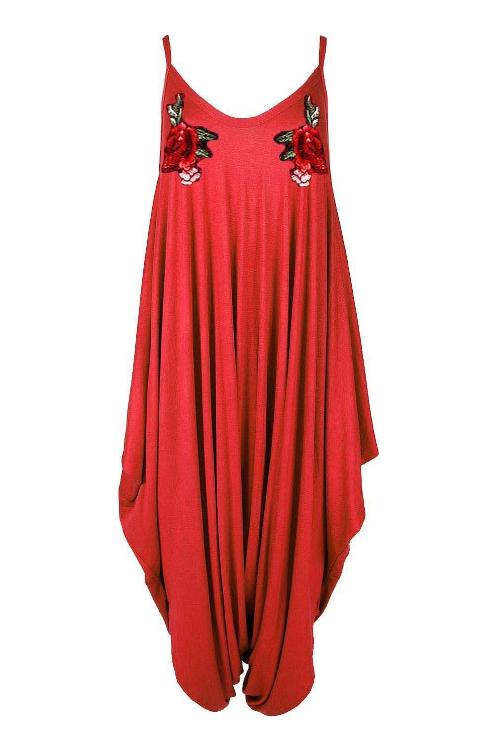 Kittie Floral Embroidered Draped Harem Jumpsuit - bejealous-com