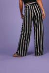 Kris High  Waist Belted Striped Palazzo Pants - bejealous-com