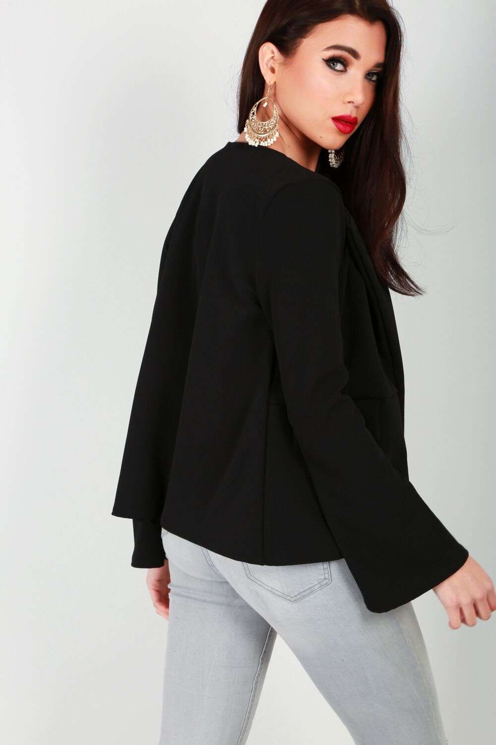 Lacey Flare Sleeve Jacket - bejealous-com