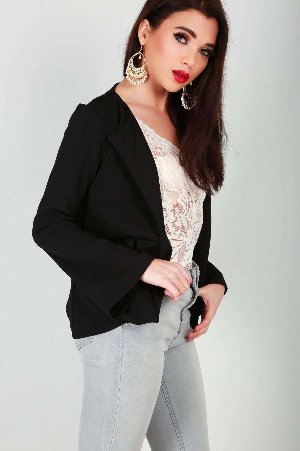 Lacey Flare Sleeve Jacket - bejealous-com