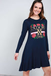 Laila Jadore Slogan Print Mini Swing Dress - bejealous-com