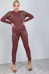 Diamonte Fine Knit Grey Lounge Wear Coord Set - bejealous-com