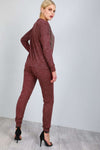 Diamonte Fine Knit Grey Lounge Wear Coord Set - bejealous-com