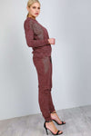 Diamonte Fine Knit Grey Lounge Wear Coord Set - bejealous-com