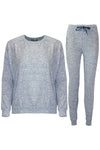 Diamonte Fine Knit Grey Lounge Wear Coord Set - bejealous-com