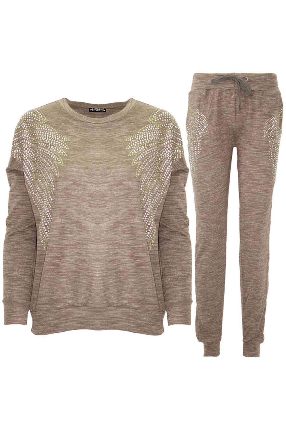 Diamonte Fine Knit Grey Lounge Wear Coord Set - bejealous-com