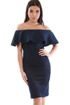 Lara Off Shoulder Frill Midi Bodycon Dress - bejealous-com
