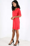 Larna Choker Neck Oversized Jersey Tshirt Dress - bejealous-com