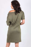 Larna Choker Neck Oversized Jersey Tshirt Dress - bejealous-com