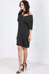 Larna Choker Neck Oversized Jersey Tshirt Dress - bejealous-com