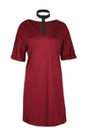 Larna Choker Neck Oversized Jersey Tshirt Dress - bejealous-com