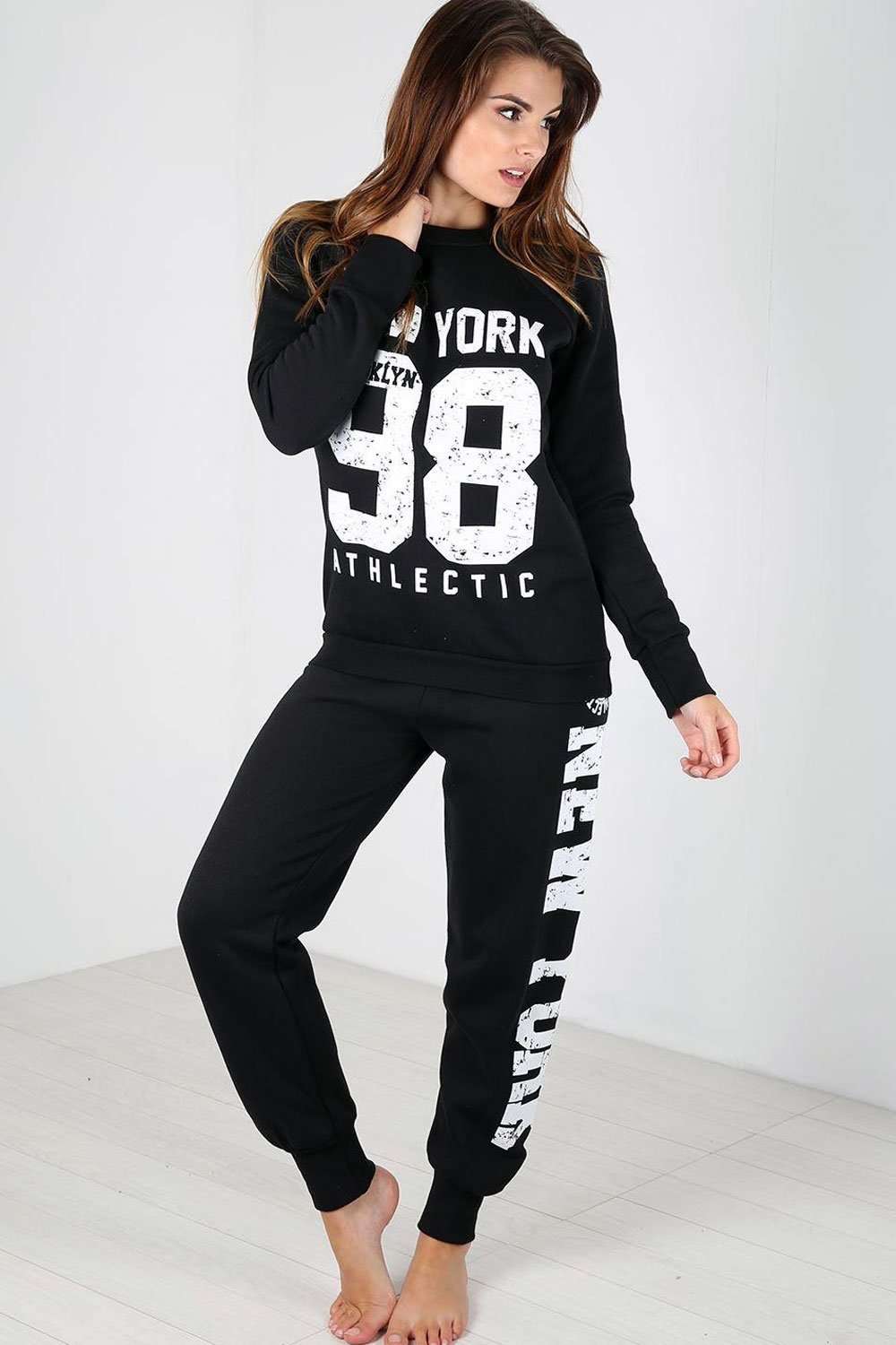 Larna New York Slogan Print Tracksuit Set - bejealous-com