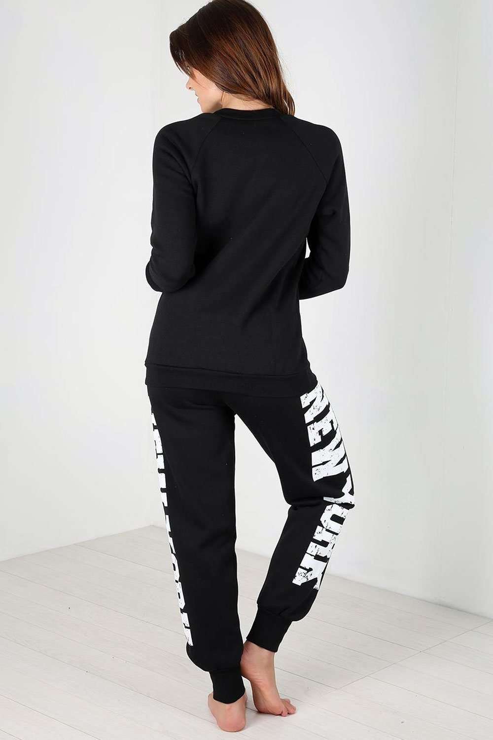 Larna New York Slogan Print Tracksuit Set - bejealous-com