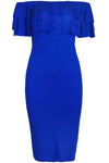 Plus Size Bardot Tiered Frill Bodycon Midi Dress - bejealous-com