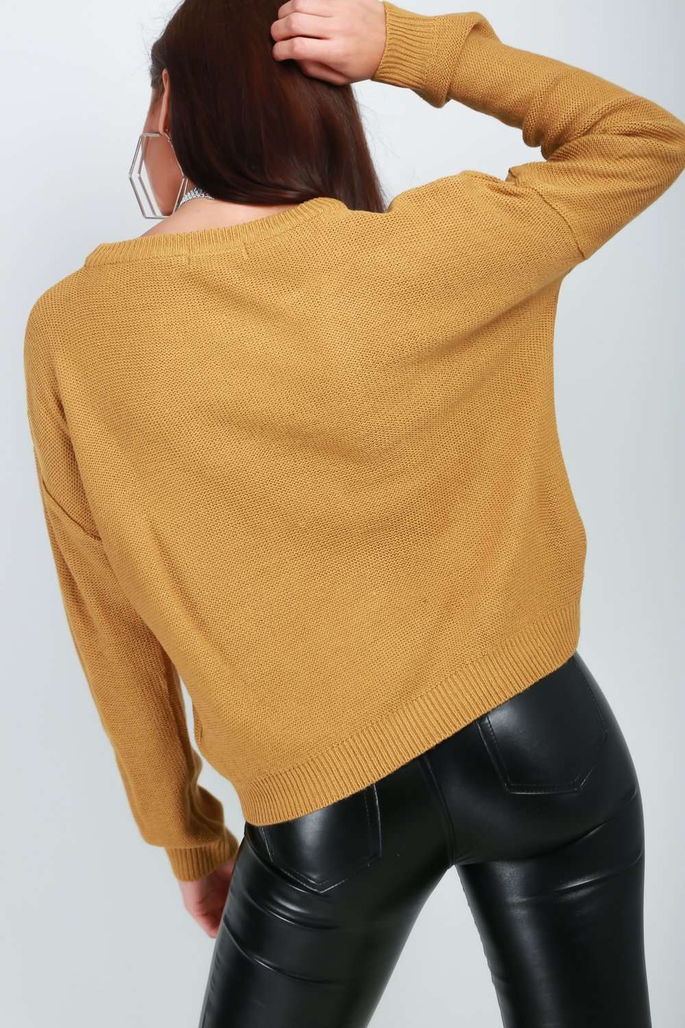 Emerald Fine Knit Long Sleeve Cropped Jumper - bejealous-com