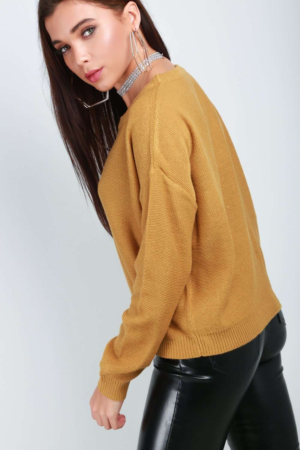 Emerald Fine Knit Long Sleeve Cropped Jumper - bejealous-com