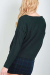 Emerald Fine Knit Long Sleeve Cropped Jumper - bejealous-com