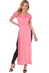 Lauren Cap Sleeve Split Maxi Tshirt Dress - bejealous-com