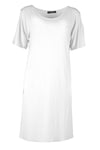 Lauren Cold Shoulder Oversized Tshirt Dress - bejealous-com