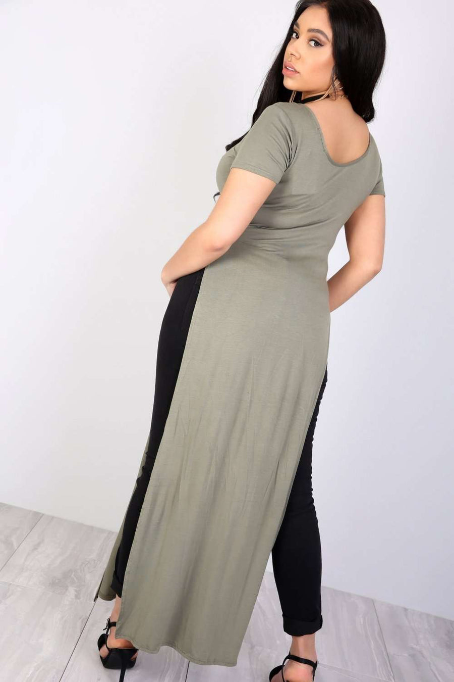 Lauren Plus Cap Sleeve Split Maxi Tshirt Dress - bejealous-com