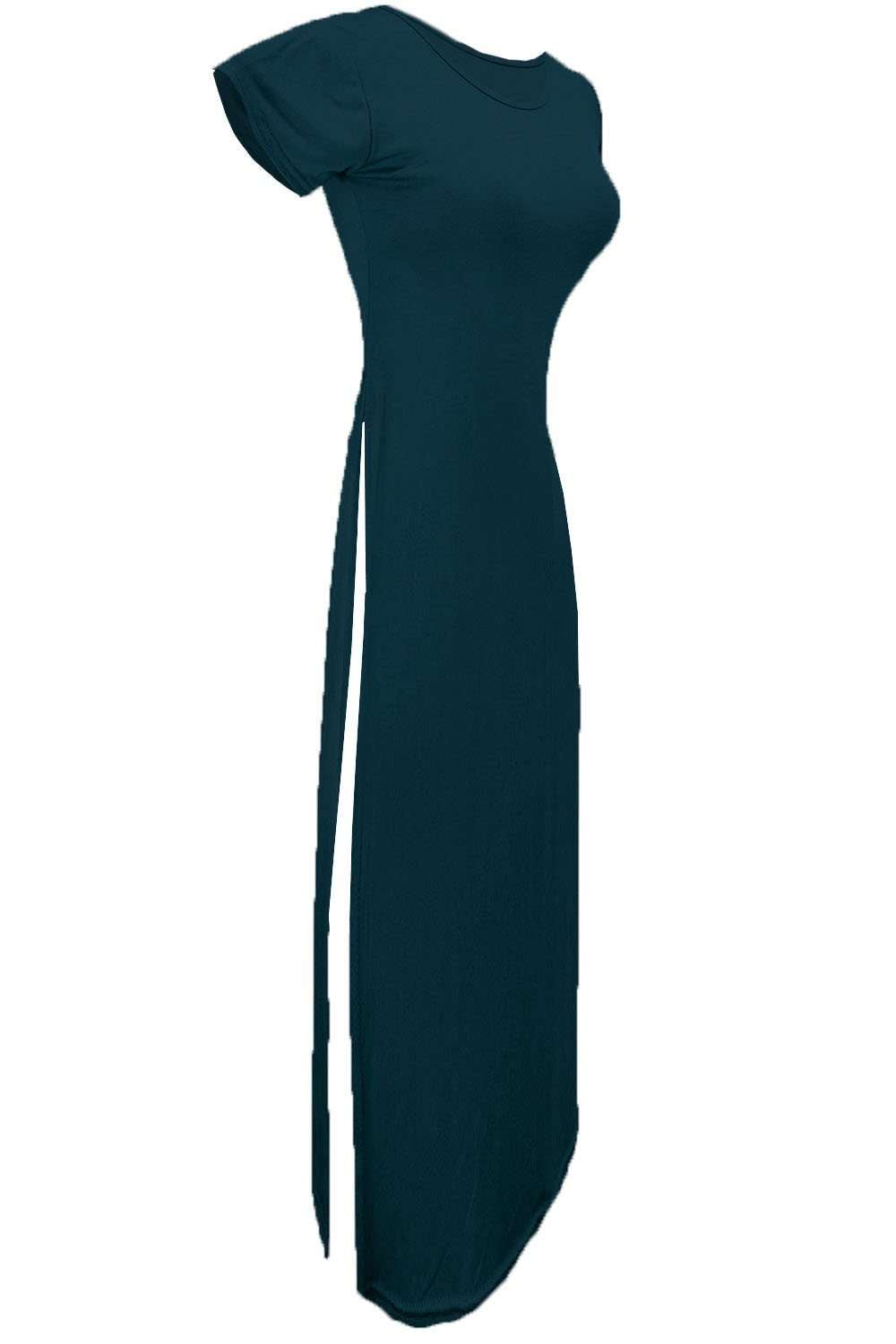 Lauren Plus Cap Sleeve Split Maxi Tshirt Dress - bejealous-com