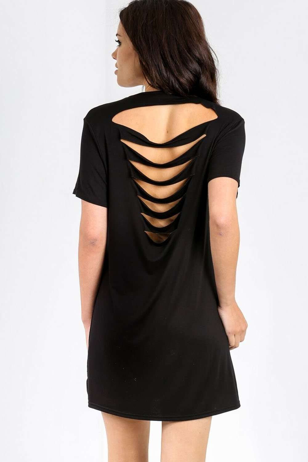 Laverna Graphic Print Slashed Back Tshirt Dress - bejealous-com