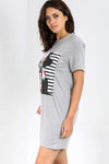 Laverna Graphic Print Slashed Back Tshirt Dress - bejealous-com