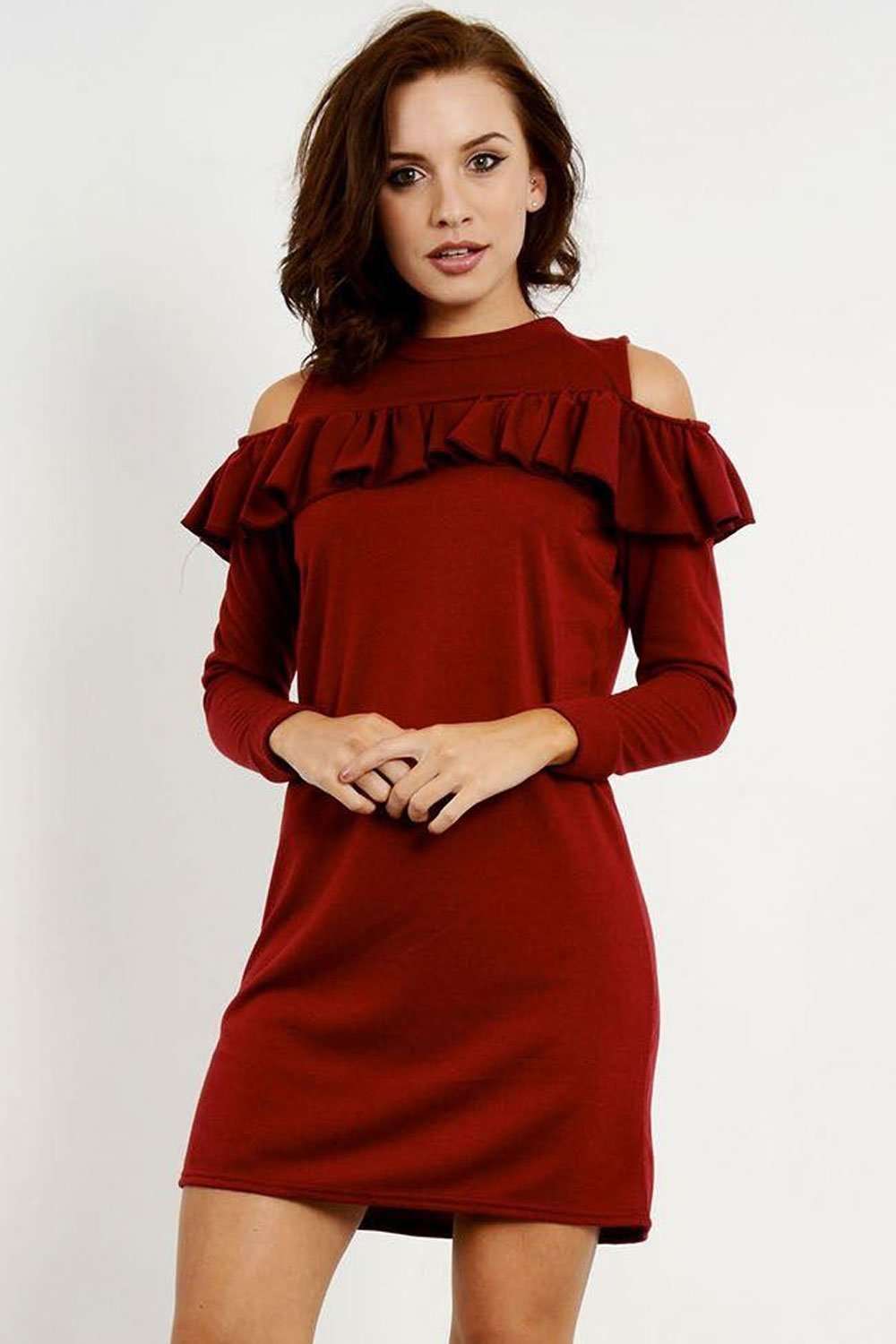 Layla Cold Shoulder Sweatshirt Dress - bejealous-com
