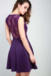 Leela Backless Lace Mini Skater Dress - bejealous-com