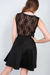 Leela Backless Lace Mini Skater Dress - bejealous-com