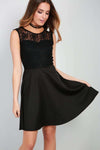 Leela Sleeveless Lace Skater Dress - bejealous-com