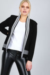 Long Sleeve Striped Black Knitted Jumper - bejealous-com