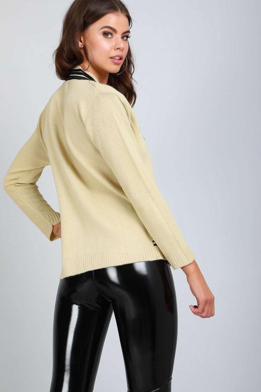 Leila Long Sleeve Striped Knitted Twin Jumper - bejealous-com
