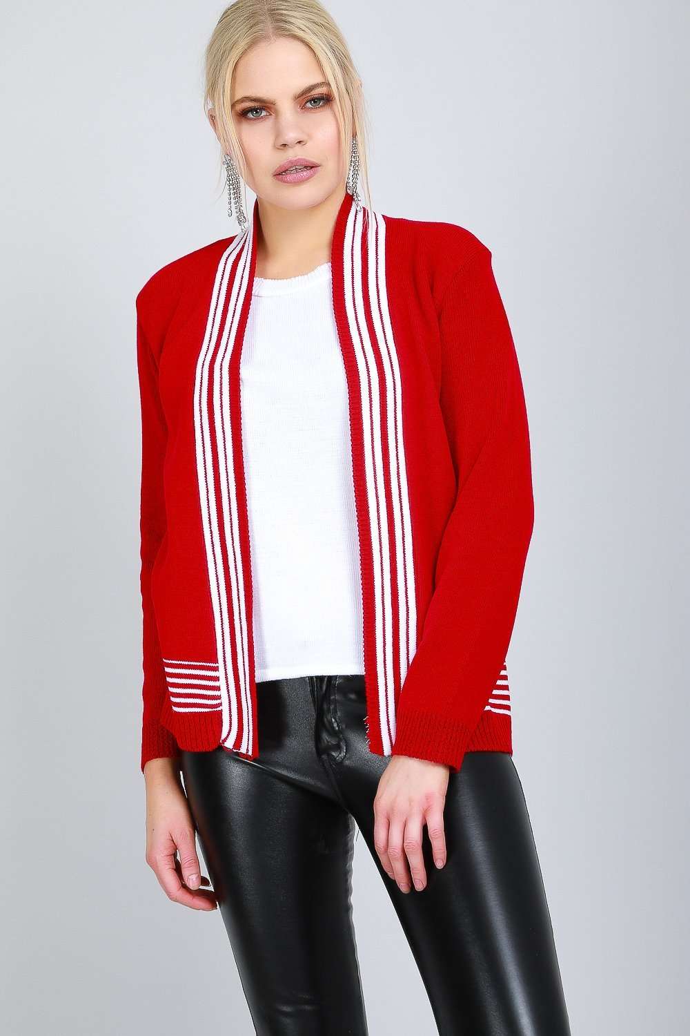 Leila Long Sleeve Striped Knitted Twin Jumper - bejealous-com