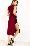 Leona Basic Jersey Side Split Maxi Tshirt Dress - bejealous-com