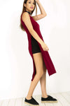 Leona Basic Jersey Side Split Maxi Tshirt Dress - bejealous-com