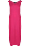 Leona Basic Jersey Side Split Maxi Tshirt Dress - bejealous-com