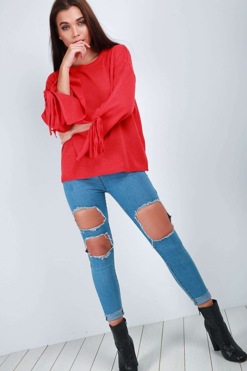 Lexi Lace Up Sleeve Jumper - bejealous-com