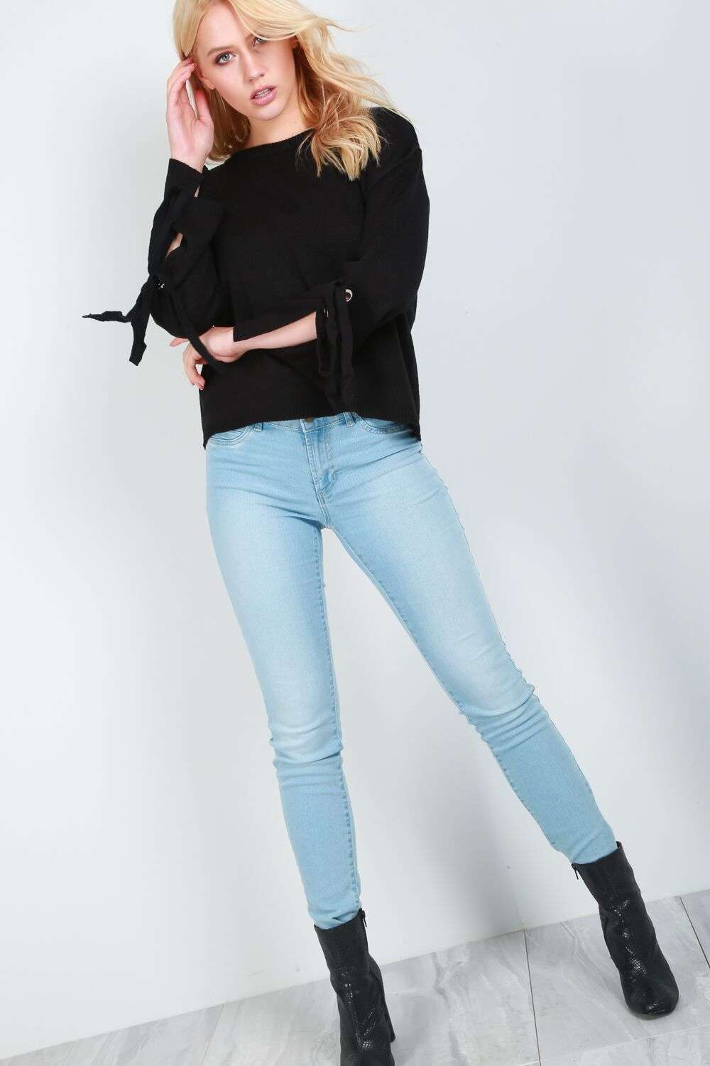 Lexi Lace Up Sleeve Jumper - bejealous-com