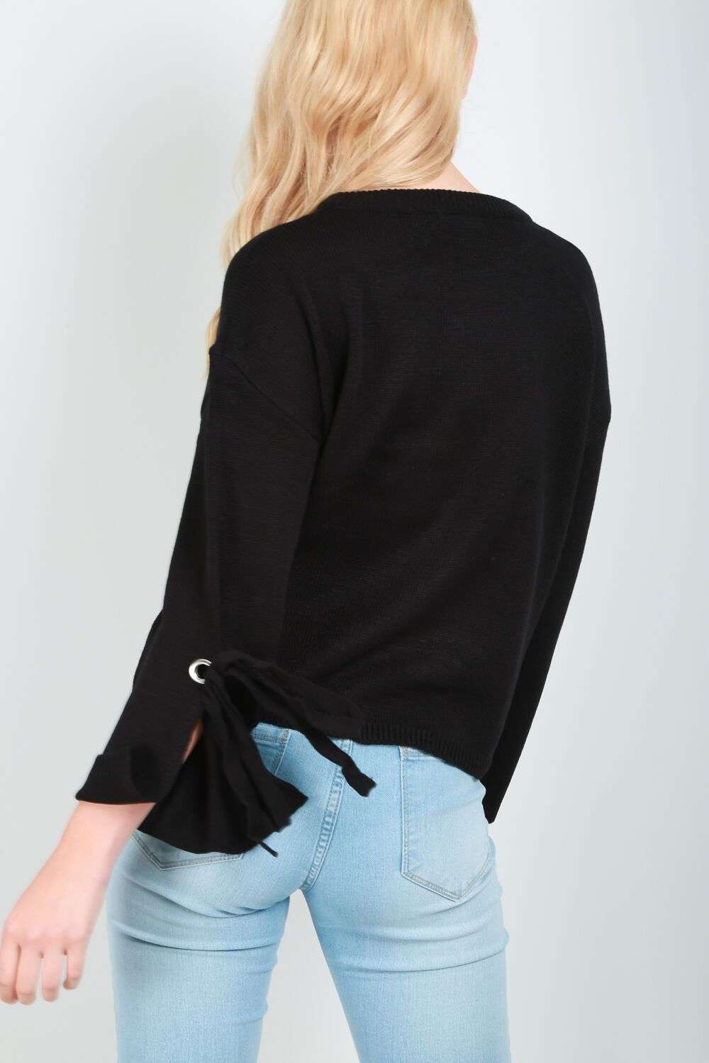 Lexi Lace Up Sleeve Jumper - bejealous-com