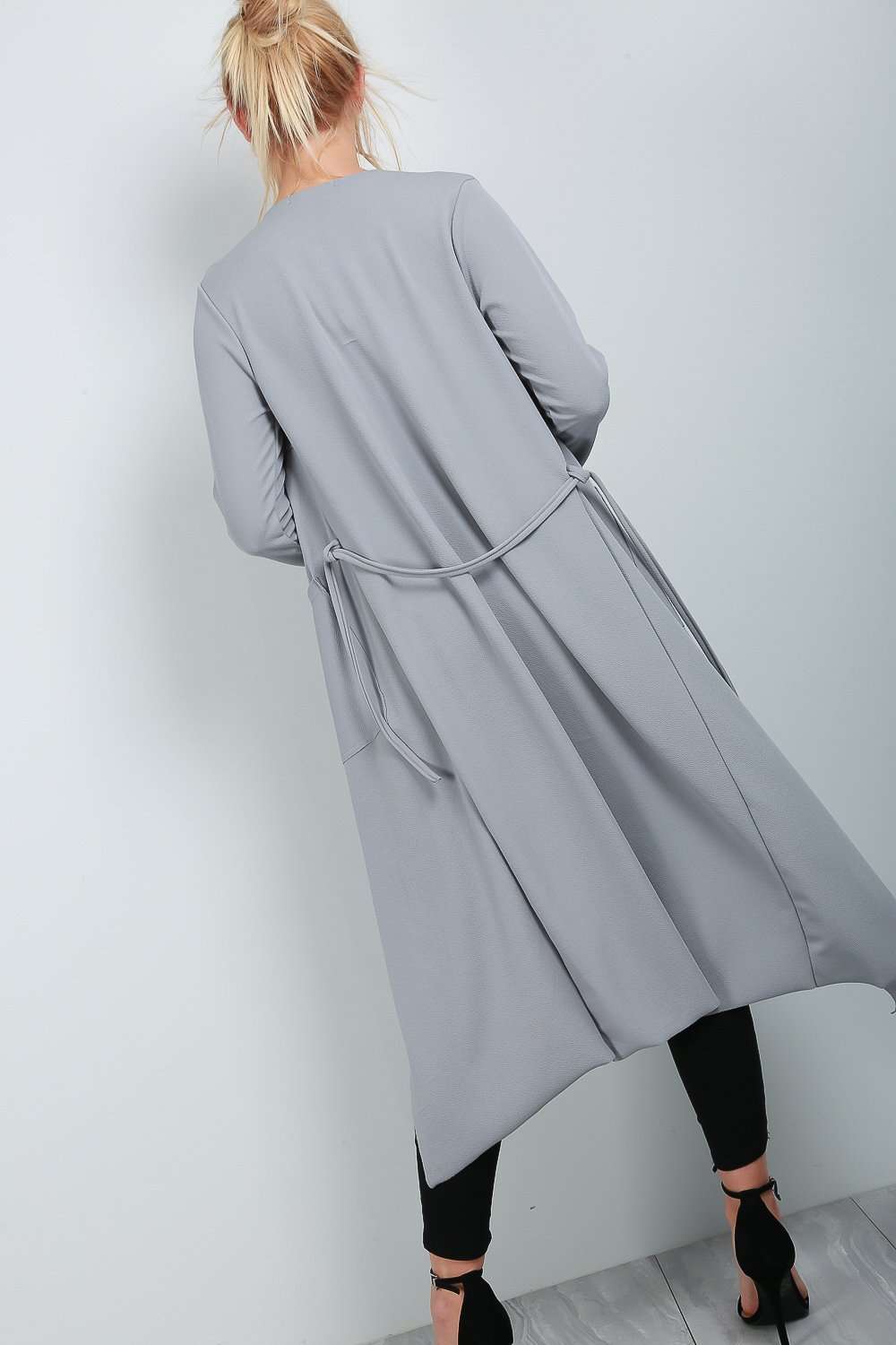 Lexi Long Sleeve Belted Waterfall Jacket - bejealous-com