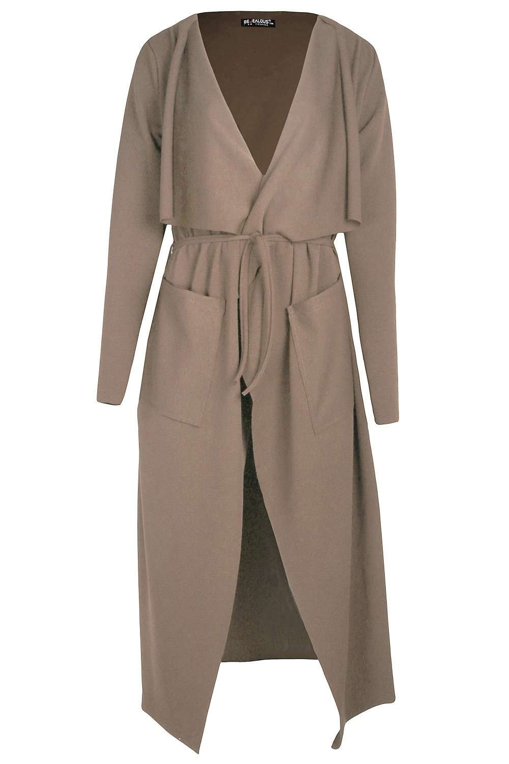 Lexi Long Sleeve Belted Waterfall Jacket - bejealous-com